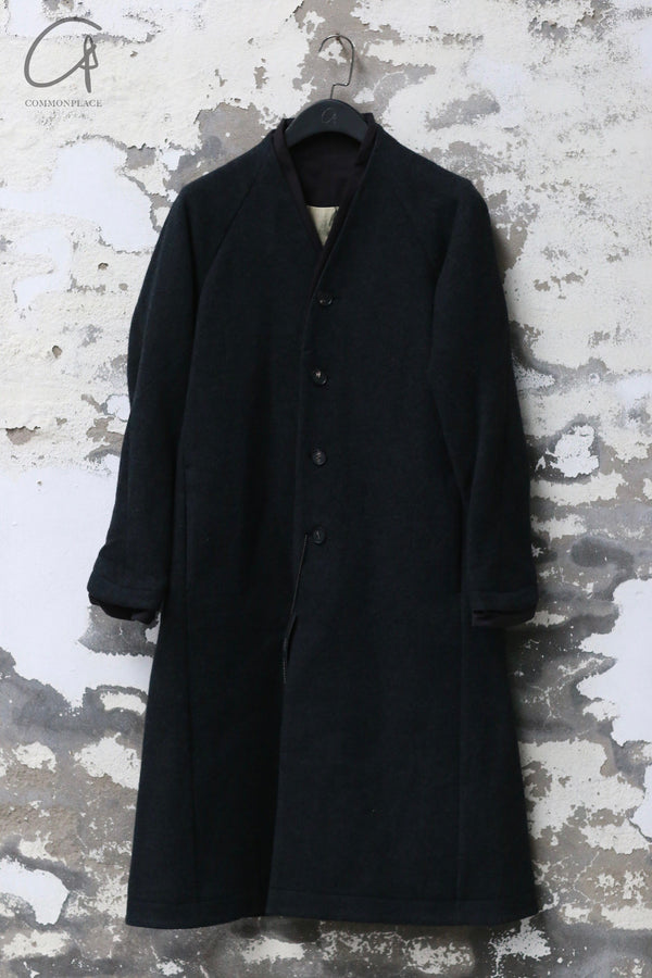 Devoa 24 Autumn and Winter Button Long Wool Coat DVA-CT-BW16C-CHARCOAL CT-BW16C